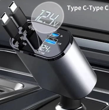 USB-C Retractable Car Charger